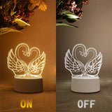 ZwaanLicht - USB-driven 3D LED Bordslampa med Akrylram Carvallo