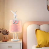 FluffRabbit Lampa - Elegant Kaninbordslampa med Fjäder Carvallo