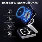 3 i 1 Snabb Magnetisk Fällbar Trådlös Laddare För iPhones, AirPods och Apple Watches Carvallo