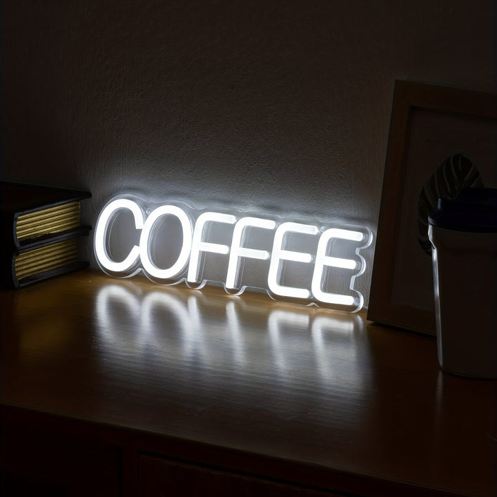 Stilfulla LED-neonskylten Kaffe Carvallo