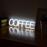 Stilfulla LED-neonskylten Kaffe Carvallo