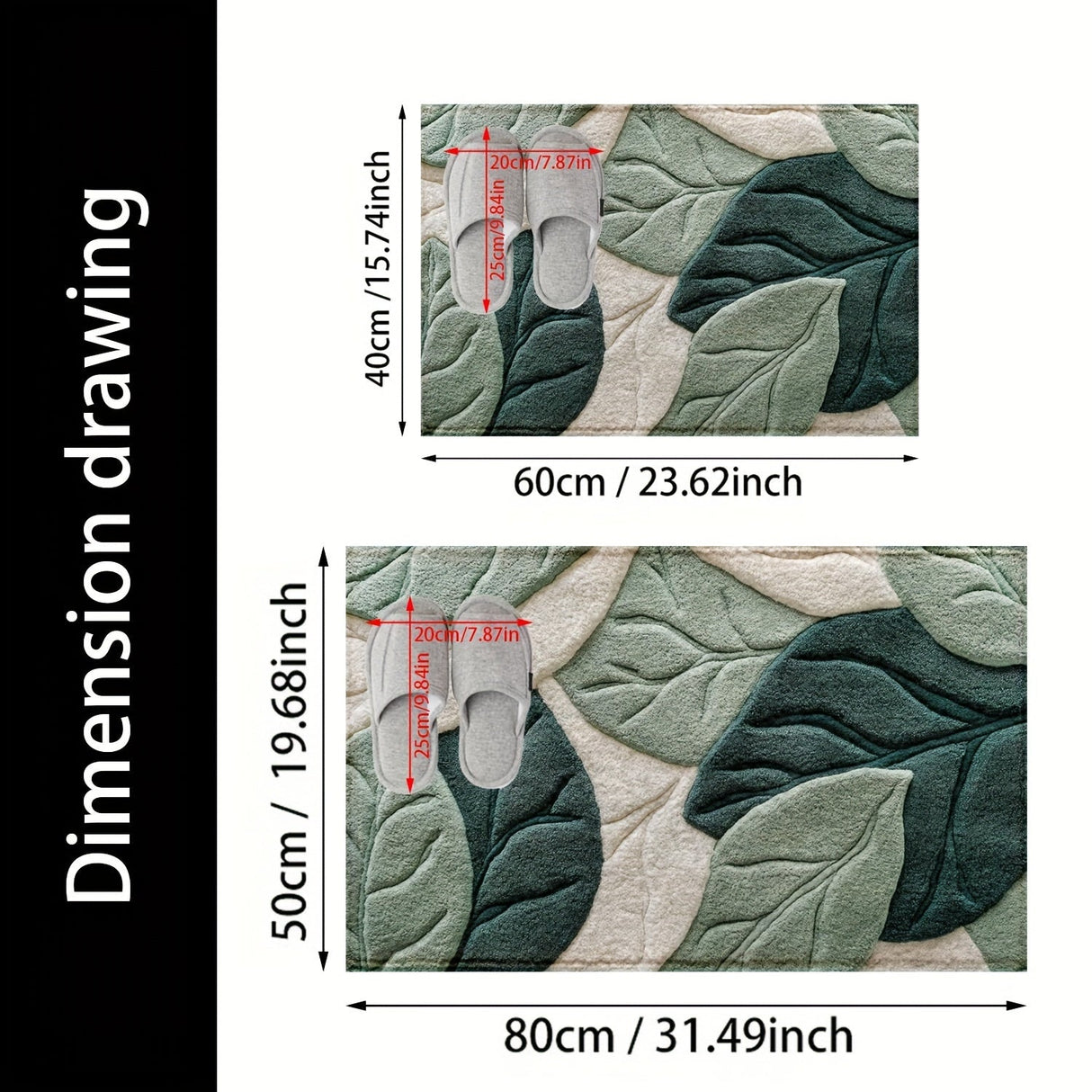 Leaf Badmat – Absorberande, Plysch och Bekväm för Badrummet Carvallo