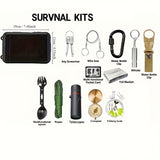 Carvallo Kit Trekvalor 14-in-1 | Kompakt & Komplett | Utomhus & Nödsats | Med kniv, kompass & termofilt Carvallo