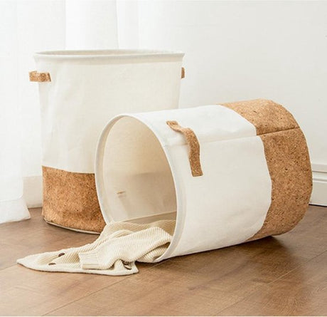 Carvallo LinoNest | Från hållbar bomullslinne | Rund & lätt bärbar | Modernt naturdesign Carvallo