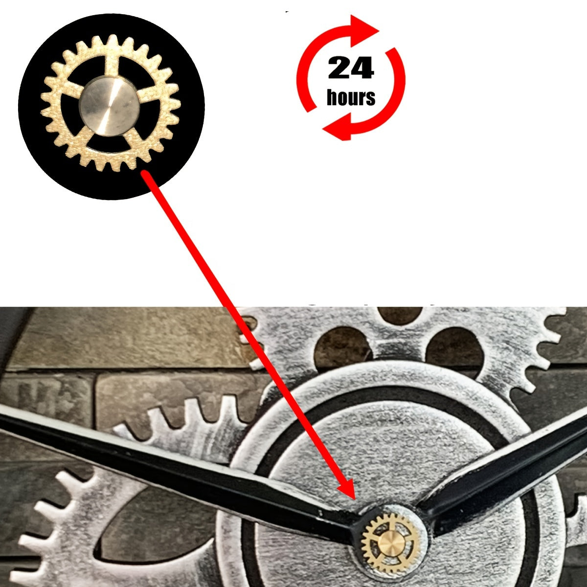 Överdimensionerad Silverfärgad Romersk Kuggväxel Vägghängd Klocka - Tyst Klocka för Vardagsrum, Kontor och Kök Carvallo