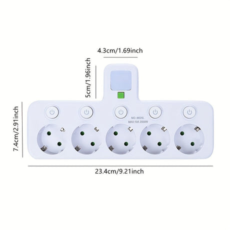Smart Power Strip med 5 Uttag – Säker och Styrbar Användning Carvallo