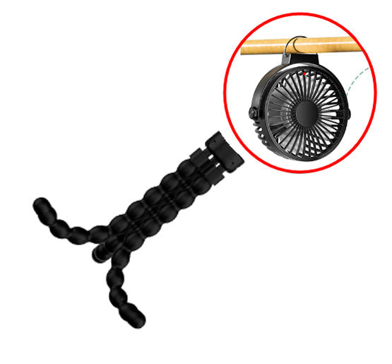 Carvallo Mobiler Akku-Ventilator 8000mAh | 360° roterande med LED-nattlampa | 4 hastigheter & 27 timmars driftstid | USB-laddning Carvallo