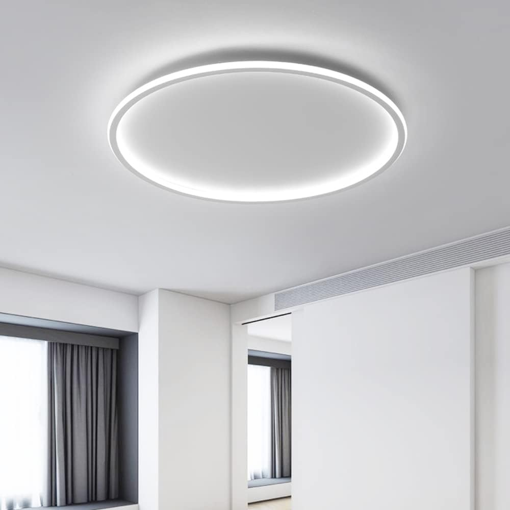 Ultra-tunn modern taklampa | Flush Mount LED för låga tak | Rund & dimbar Carvallo