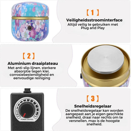 ClayCrafter – Mini elektrisk keramikhjul | Bärbar gör-det-själv-keramisk hantverksmaskin MILA Sverige