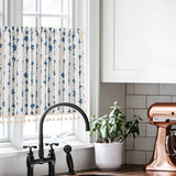 Blå ECG fransgardin i bomulls- och linneväv Carvallo