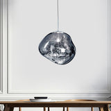 Modern taklampa i silver/röd glas 1 lampa matplats plafondlampa Carvallo