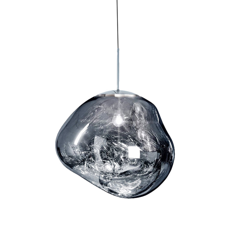 Modern taklampa i silver/röd glas 1 lampa matplats plafondlampa Carvallo