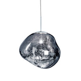 Modern taklampa i silver/röd glas 1 lampa matplats plafondlampa Carvallo