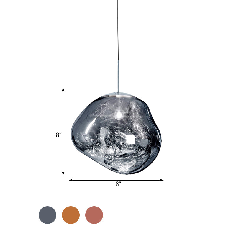 Modern taklampa i silver/röd glas 1 lampa matplats plafondlampa Carvallo