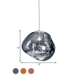Modern taklampa i silver/röd glas 1 lampa matplats plafondlampa Carvallo