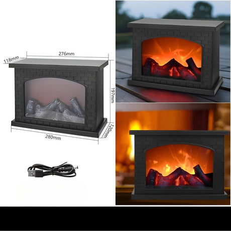 RadiantFlame Lampa - Eldstad Flamma LED Lykt Nattlampa Carvallo