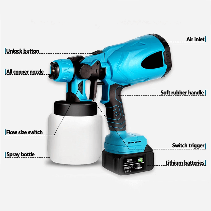 Trådlös Färgpistol 800ml 18v-Personligt-BB-Hemnix