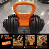 Kettlebell Hantelgrepp – Justerbart, Lättvikt GYM Utrustning Handtag för Reseträning, Passar Alla Hantlar Carvallo
