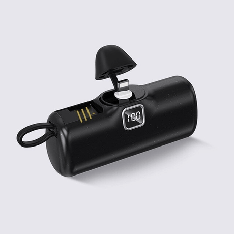 Bärbar Mini Powerbank 5000mAh-Personligt-BB-Svart-Apple-Hemnix