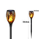 Solcellsdriven LED Lykta för Utomhusbruk | IP65 Vattentät Trädgårdsfackla med Flammeffekt – Energisnål & Automatisk Tändning-Kök-BB-1 Pack-10.5 x 58.8cm-Hemnix