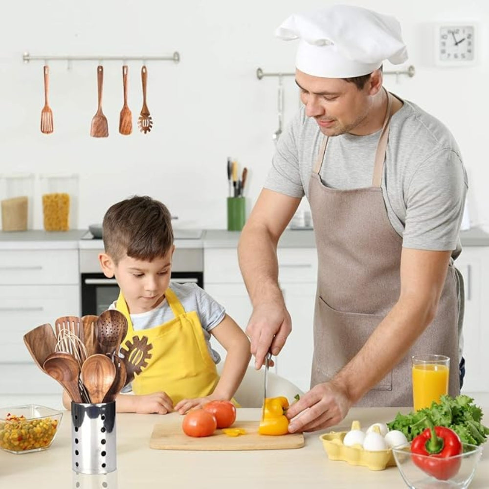 Carvallo – Lyxigt Trä Kök Redskapsset för Ultimat Matlagning Bekvämlighet (7-delar) Carvallo