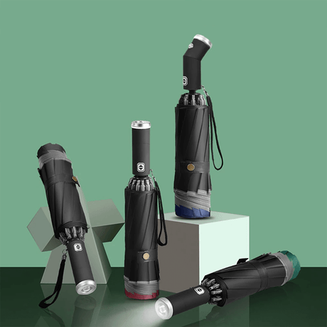 Hopfällbar Paraply med LED-ficklampa-Personligt-BB-Hemnix