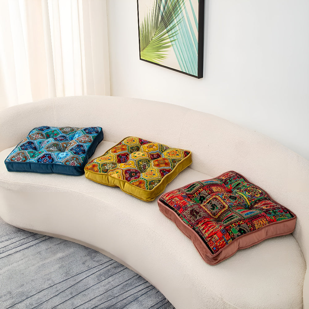 Maroccan inspired tie band cushion Carvallo