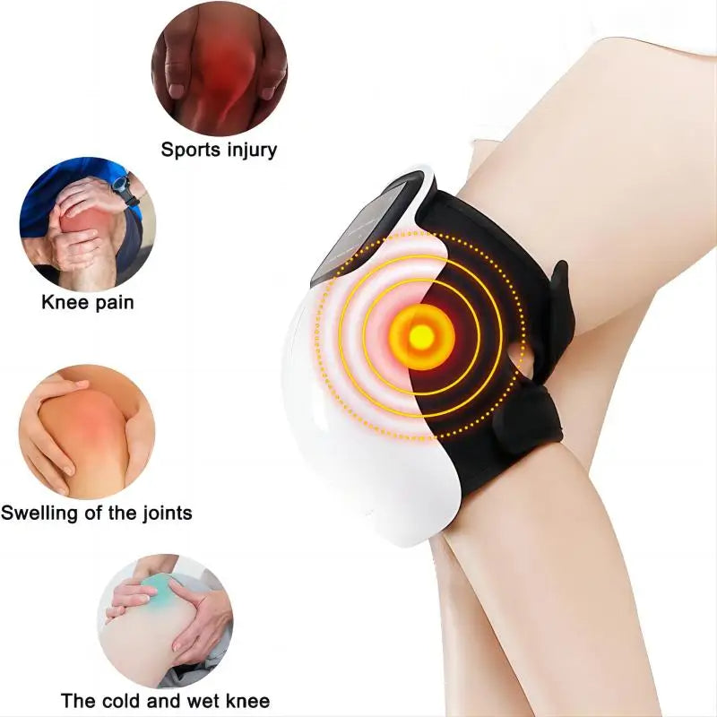 3-i-1 Knä Massager - Röd Ljus, Värmeterapi, Massage för Kronisk Smärtlindring Carvallo