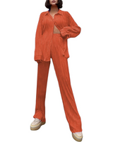 Elegant plisserad duo för kvinnor-Bellasverige-Orange-S-Hemnix