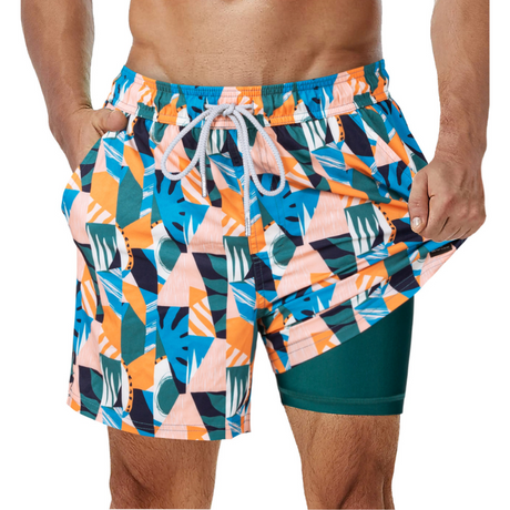 2-i-1 badshorts för män-Hemnix-Orange-S-Hemnix