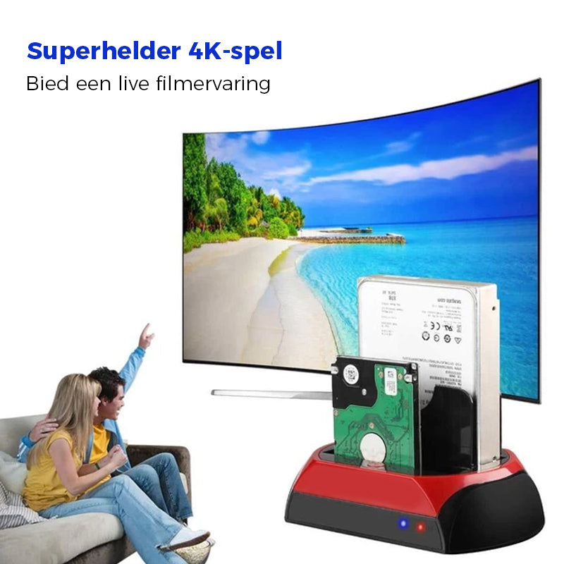 Dockningsstation för hårddisk/SSD med dubbla fack – Snabb säkerhetskopieringshubb MILA Sverige