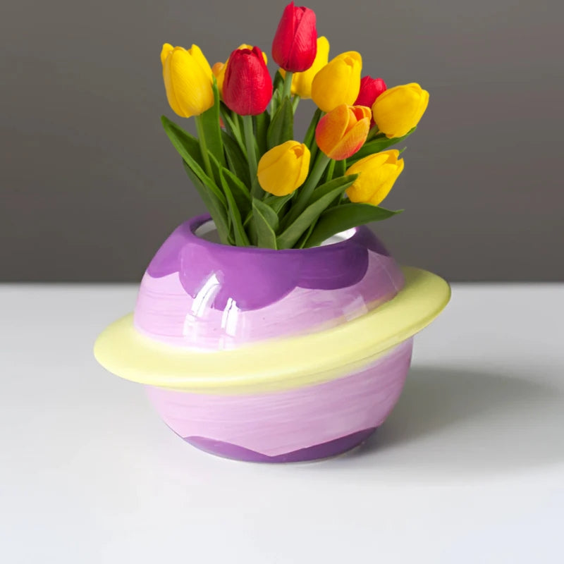 PlanetPot – Kreativ planetdesignad suckulentkruka för skrivbordsdekoration och altanhantverk Carvallo