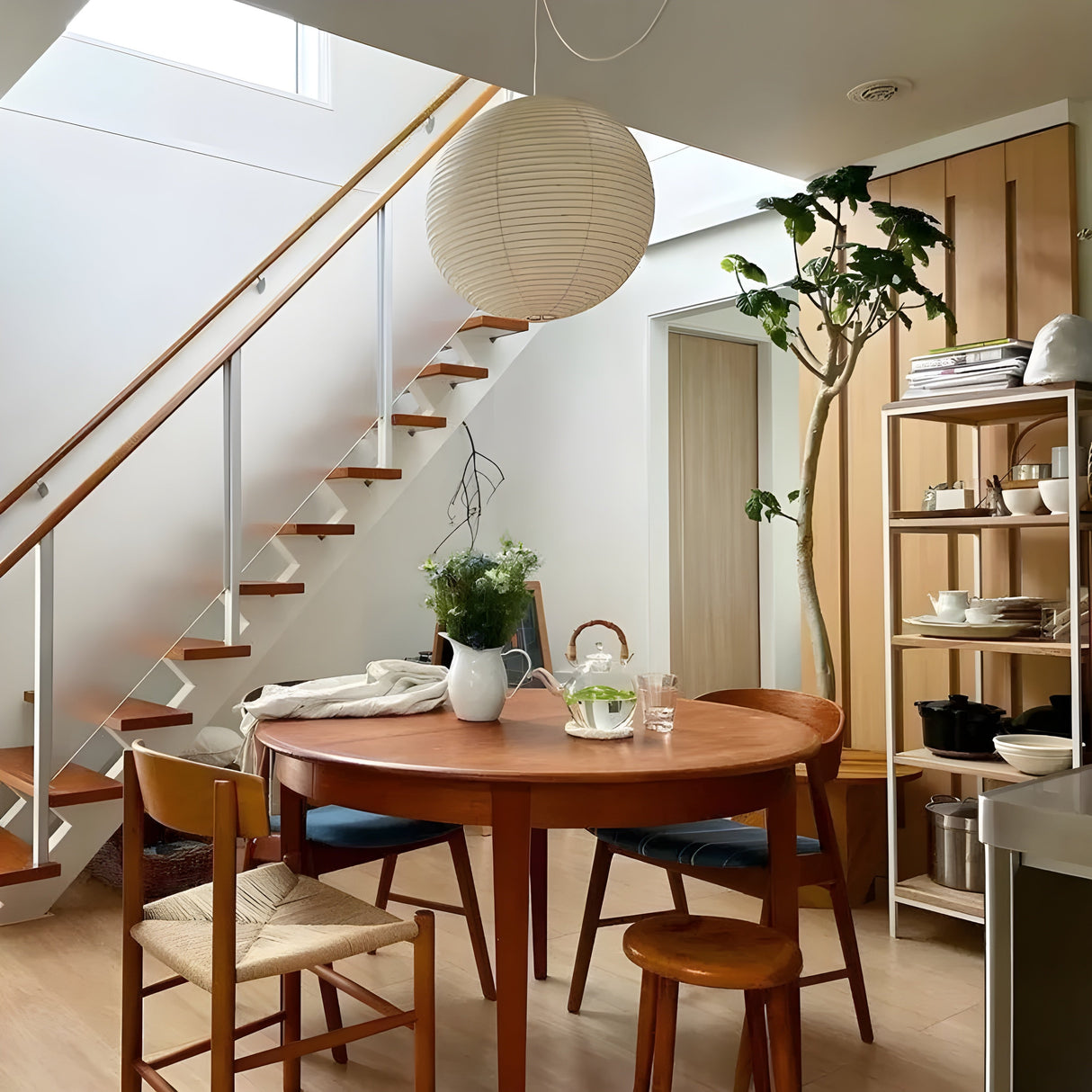 Hängelampa av rispapper – Dekorativ japansk stil för vardagsrum Carvallo