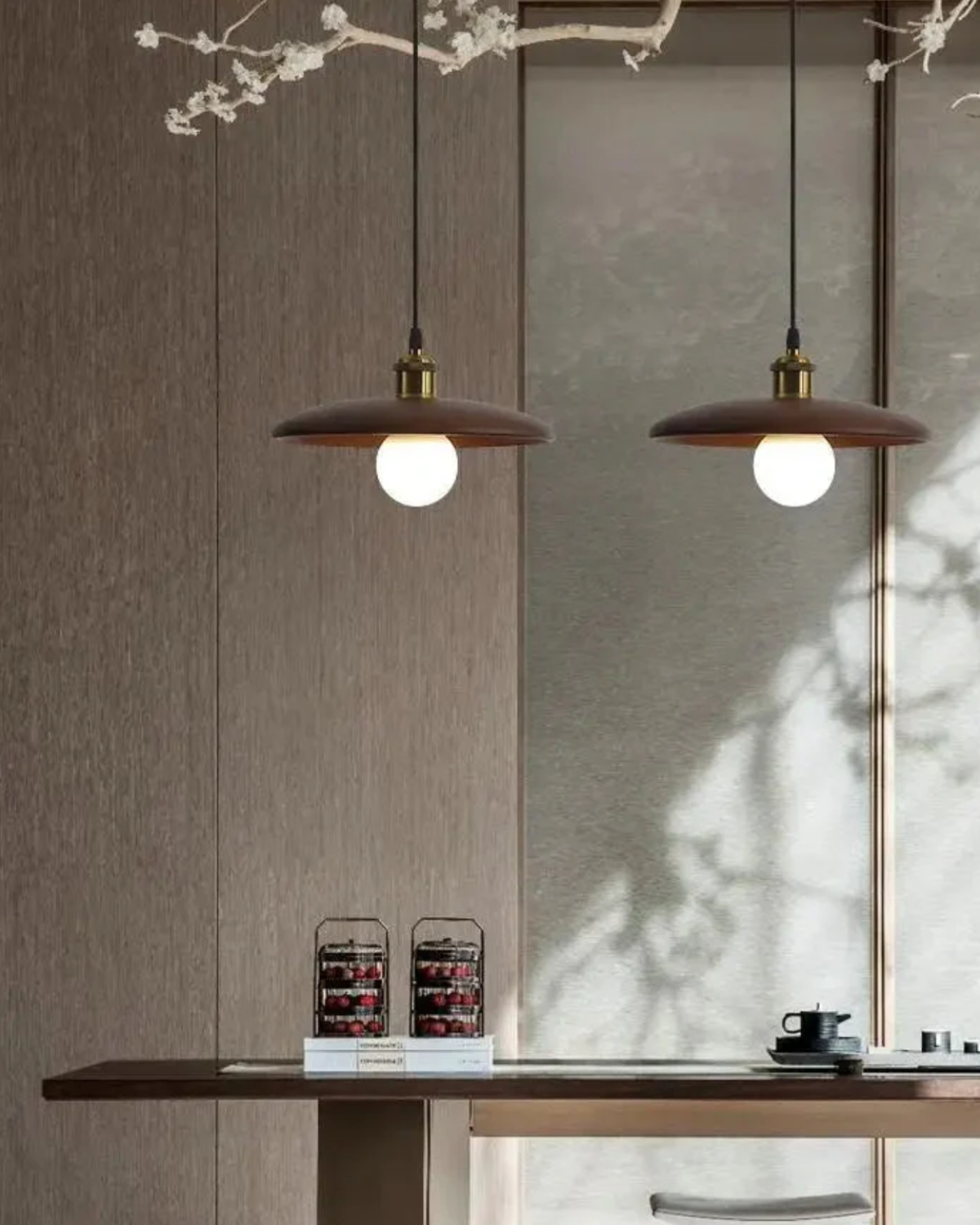 Takpendel | Smal Träskärm | Japandi Zen | Minimalistisk Design Carvallo