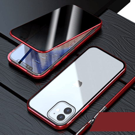 Anti-Spaning Magnetisk Telefonväska-Phone Accessories-Hemnix-Rött-För iPhone 12-Hemnix