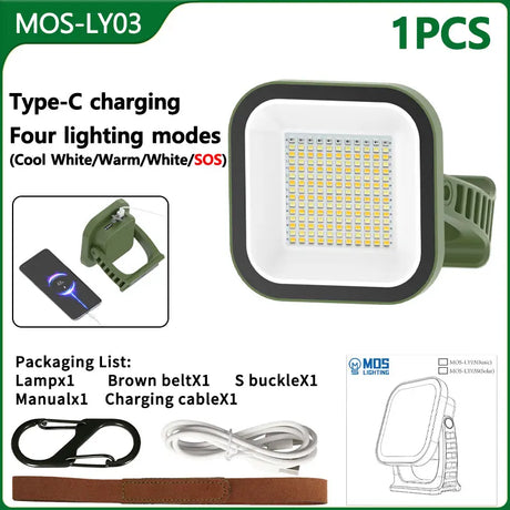 80W LED Solarbatteriladdad campinglampa med magnet och zoomfunktion Carvallo
