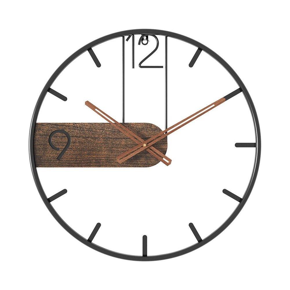 GrandeTime Klocka - Modern stor rund metall väggklocka Carvallo