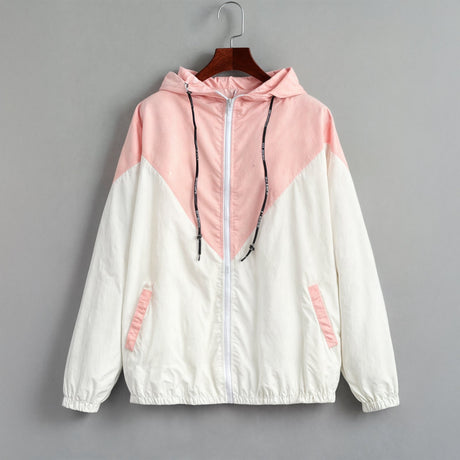 Tvåfärgad vindjacka-Clothes for women-Hemnix-Rosa-S-Hemnix