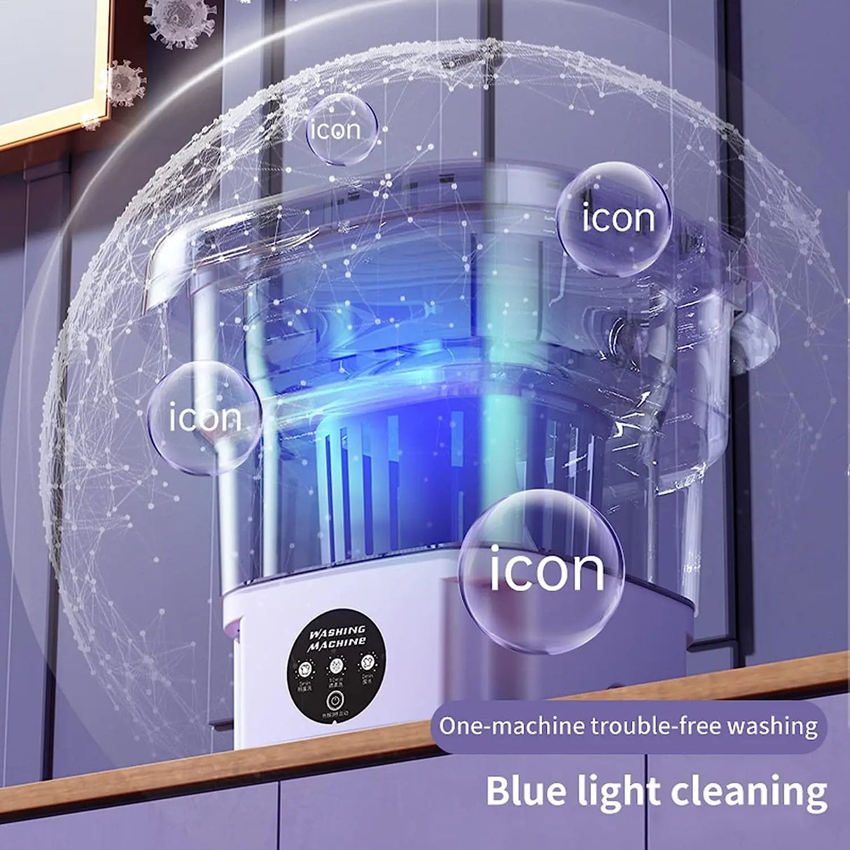 Hopfällbar bärbar tvättmaskin med centrifug | Mini klädestvättare Carvallo