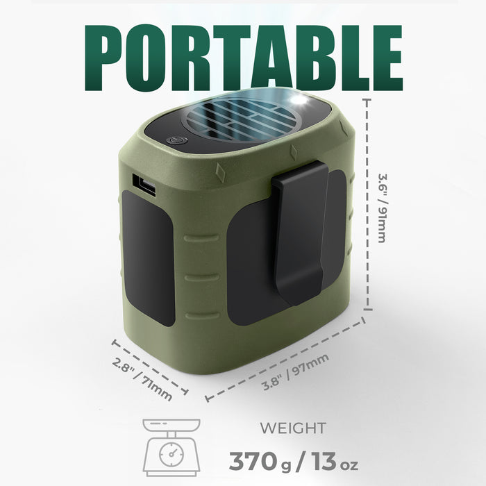 Carvallo Pro turboventilator för resor | Handsfree kylning | Powerbank & LED-lampa | 8000 mAh batteri Carvallo