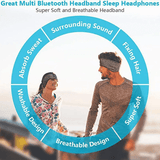 Trådlöst Bluetooth Sovpannband & Ögonmask - Elastiska, Bekväma Hörlurar med Avtagbara Högtalare för Sömn & Träning-Personligt-BB-Hemnix