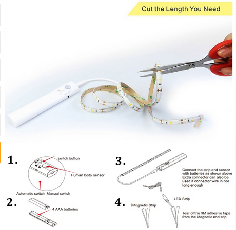 LED Ljuslister med fjärrkontroll – 2 meter flexibel strip för dekorativ belysning i skåp och hyllor Carvallo