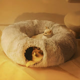 PurrNest Kattbädd - Fällbar Rund Kattunnelbädd Carvallo