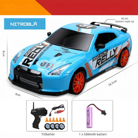 Turbo™ Driftande RC-bil-Hemnix-Nitroblå-Hemnix