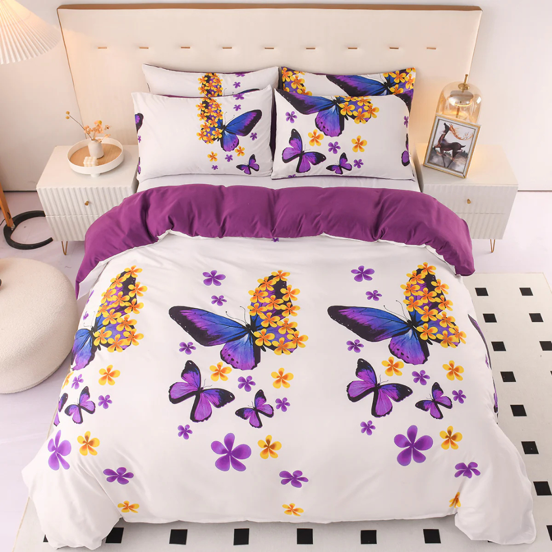 Duvet Cover Set Modern Randig Polyester Sängkläder Carvallo