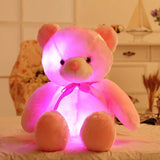 LED Lysande Blinkande Nallebjörn i Plysch Söta Mysiga-Barn-BB-32 cm-Rosa-Hemnix