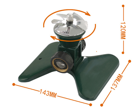 360-Grad Automatisk Rotering Metall Gräsmatta Sprinkler – Effektiv Trädgårdsbevattning Spruthuvud Carvallo