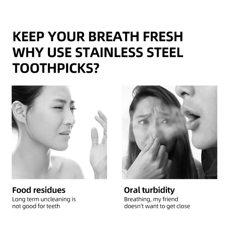 Tandpetarset i Rostfritt Stål Återanvändbart-Tandvård-BB-Hemnix