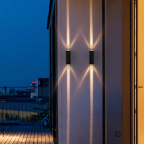 Utomhus Svart Aluminium Vägglampa LED Upp Ner Carvallo
