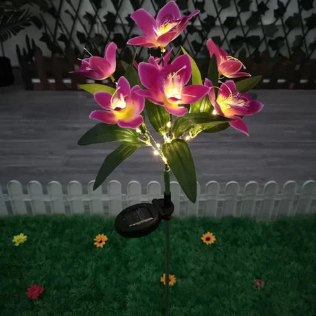 PetalLume - Dekorativ solcellslampa i blommönsterdesign för utomhusområden Carvallo